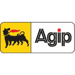 Autocollant AGIP logo noir et jaune  L 89 h 37 mm