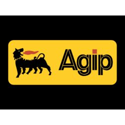 Autocollant AGIP logo noir fond jaune  L 89 h 37 mm